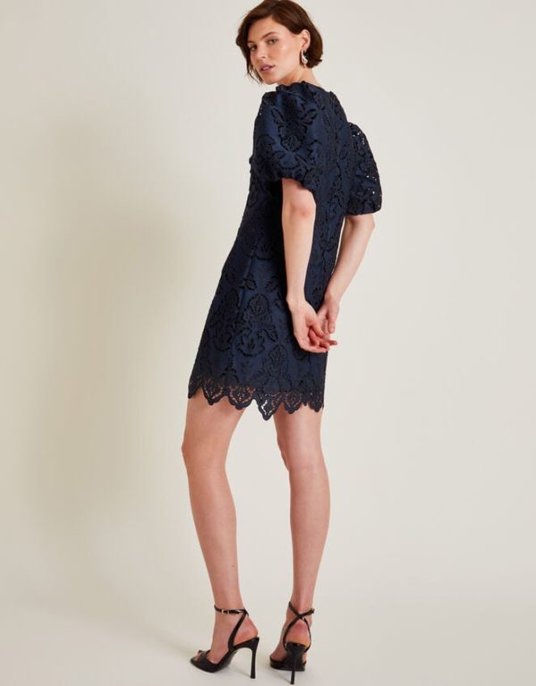 Monsoon Lila Lace Tunic Mini Dress Blue - Image 3