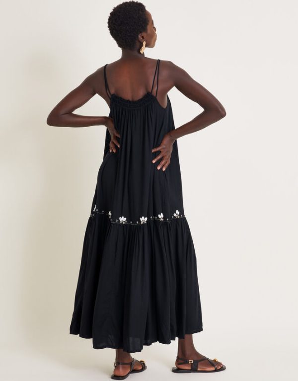 Monsoon Sia Seashell Sleeveless Midi Dress Black - Image 3