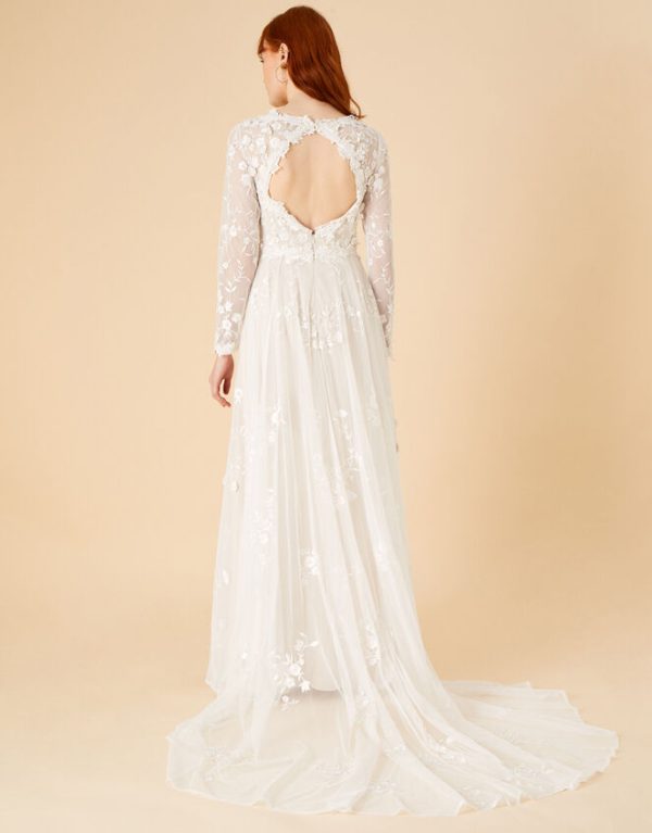 Monsoon Sue Embellished Bridal Maxi Dress Ivory - Image 3