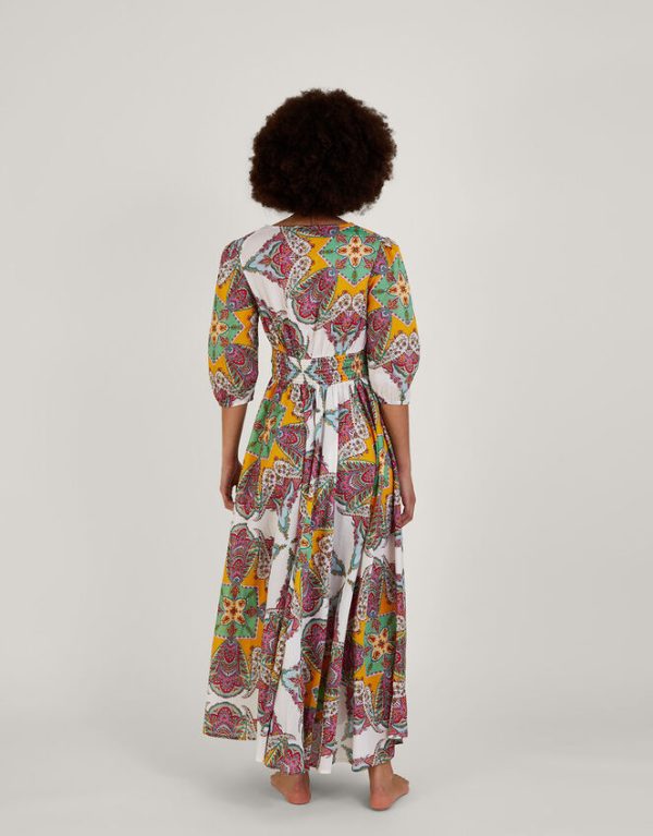 Monsoon Paisley Scarf Print Maxi Dress Multi - Image 3