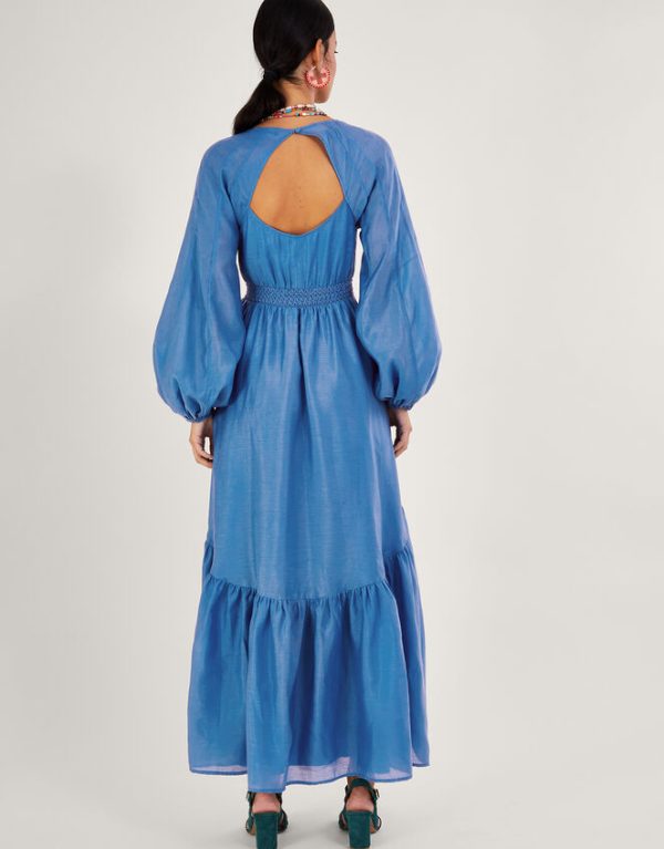 Monsoon Palmer Maxi Dress Blue - Image 3