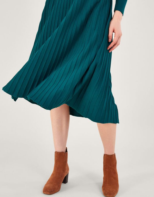 Monsoon Pleat Trim Slash Neck Midi Dress with Lenzing™ Ecovero™ - Image 2