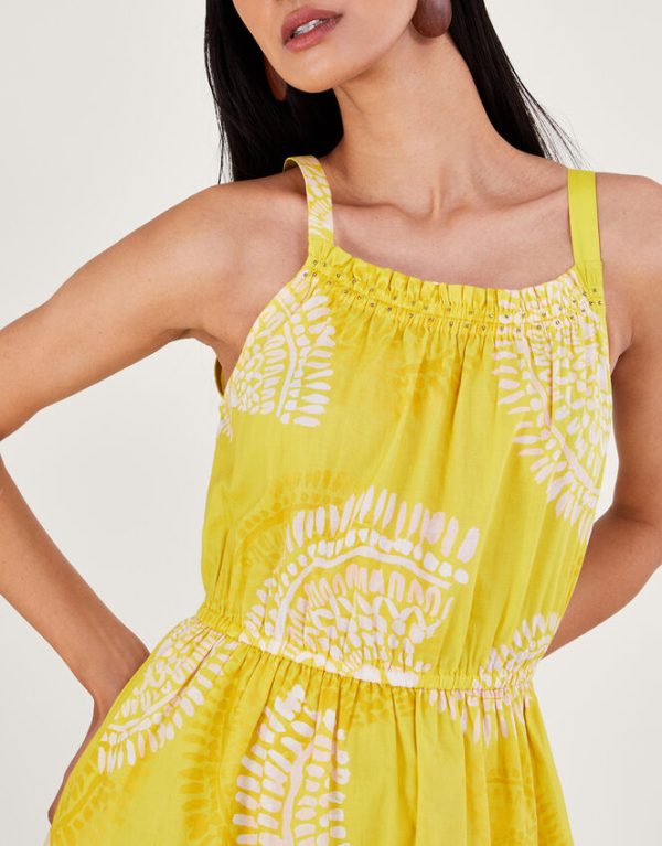 Monsoon Tiered Halter Dress Yellow - Image 2