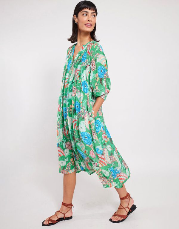 Monsoon East Santa Maria Dress Green - Image 4