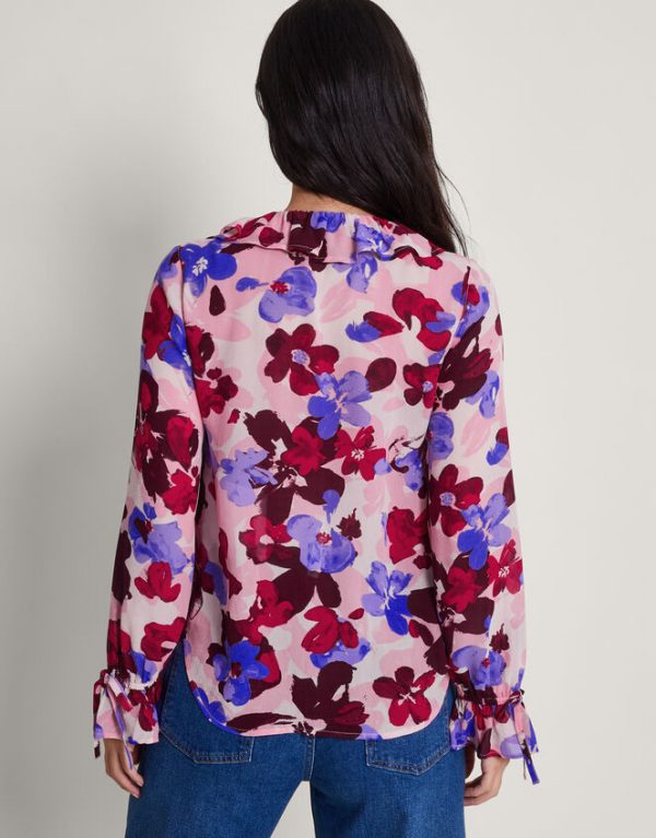 Monsoon Vittoria Floral Print Blouse Pink - Image 3