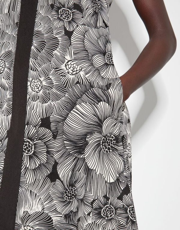 Monsoon Madison Sleeveless Floral Midi Dress Black - Image 4