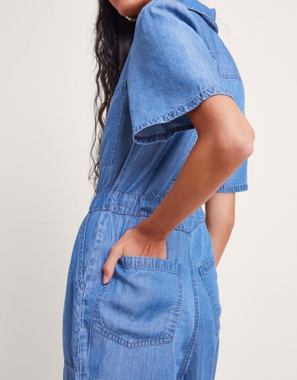 Monsoon Tara Denim Jumpsuit Blue - Image 3