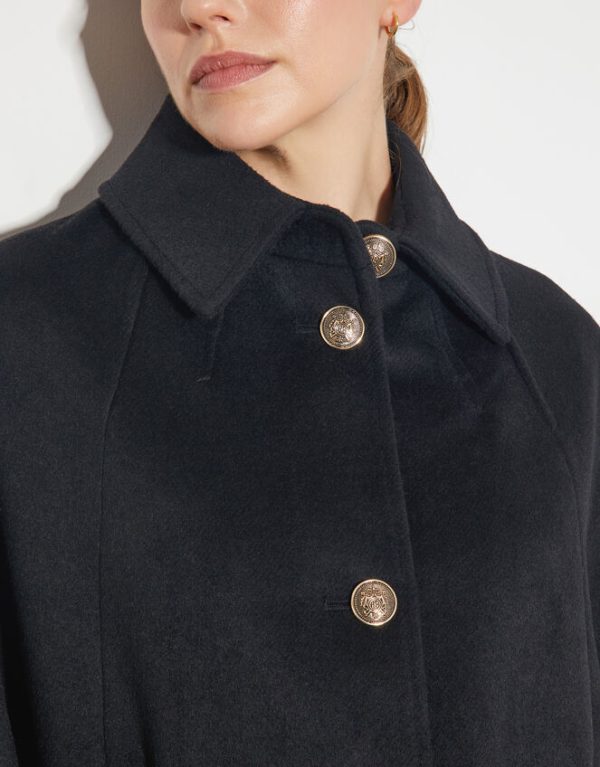 Monsoon Cecily Military Cape Coat Black - Image 4