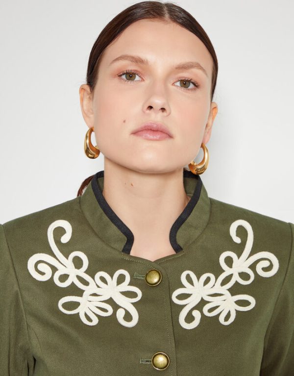 Monsoon Eden Cornelli Embroidered Jacket Green - Image 4