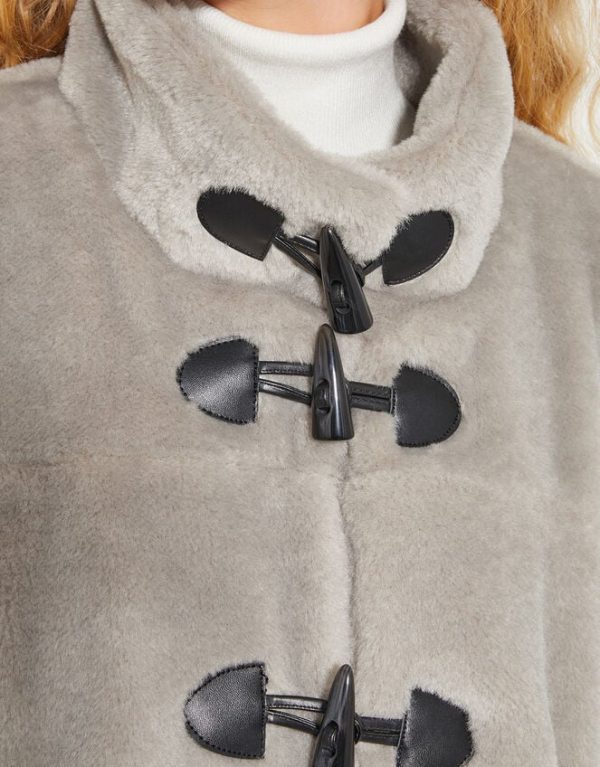 Monsoon Dakota Faux Fur Duffle Coat Mink - Image 4