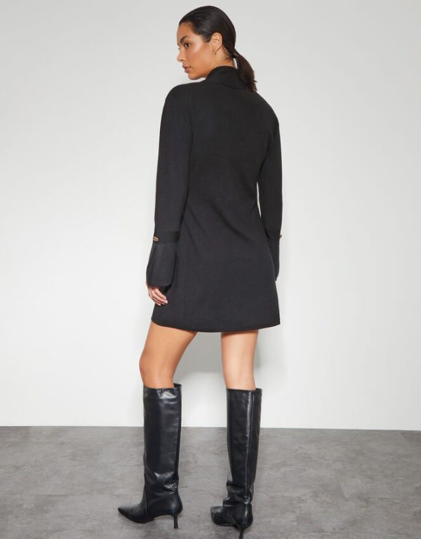 Monsoon Sia Knit Blazer Dress Black - Image 4