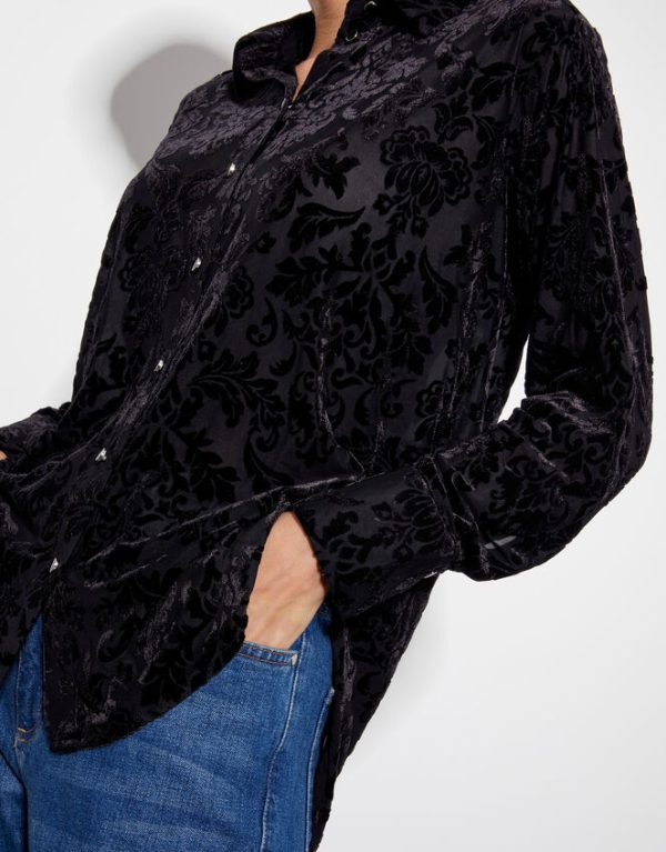 Monsoon Dee Devore Shirt Black - Image 4