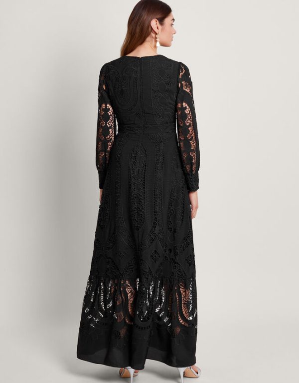 Monsoon Harlow Lace Maxi Dress Black - Image 3