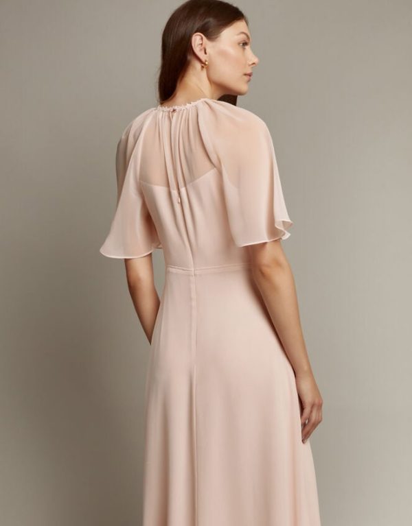 Monsoon Mona Angel Sleeve Maxi Dress Pink - Image 4