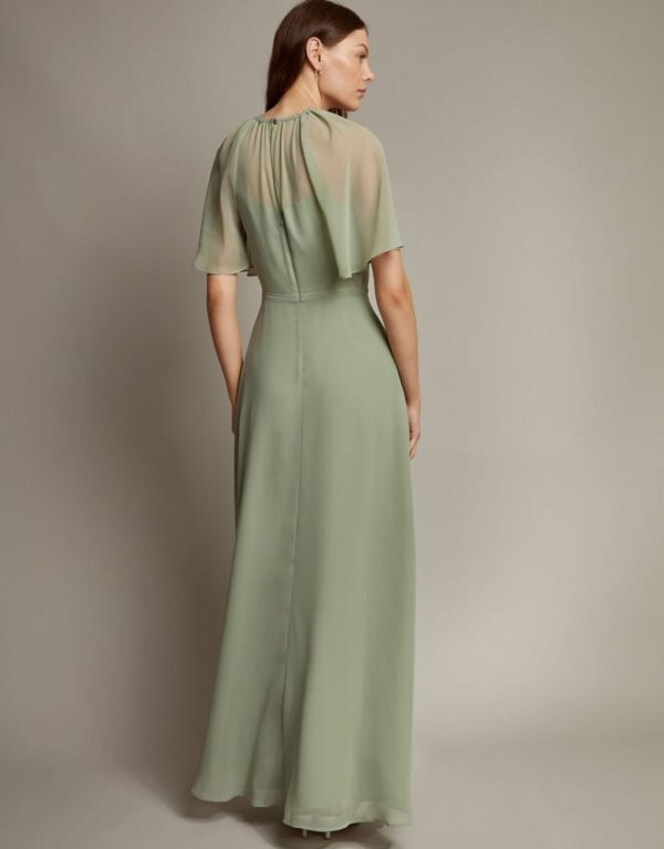 Monsoon Mona Angel Sleeve Maxi Dress Green - Image 4