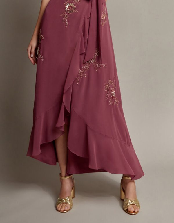 Monsoon Ausha Floral Embellished Maxi Wrap Dress - Image 4