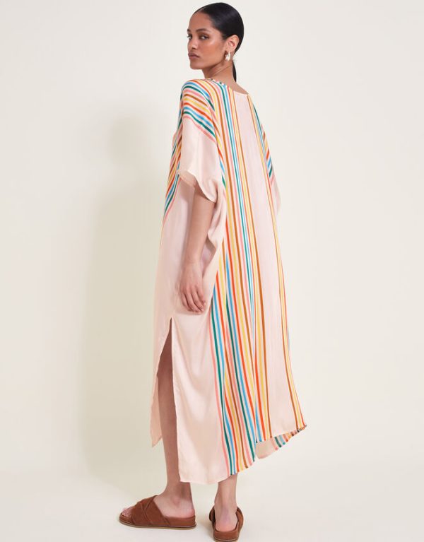 Monsoon Opal Stripe Kaftan White - Image 4