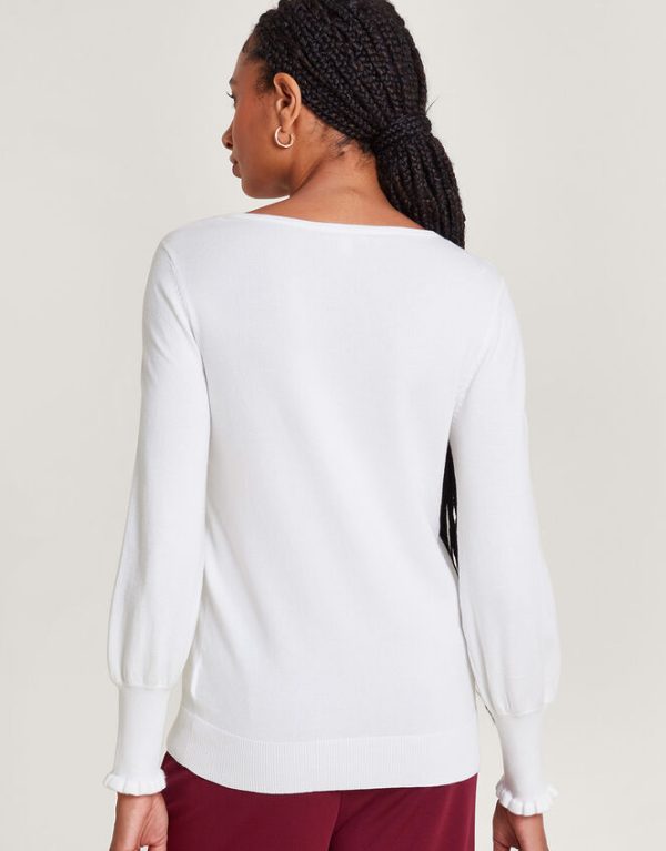 Monsoon Side Knot Twist Jumper Ivory - Image 3