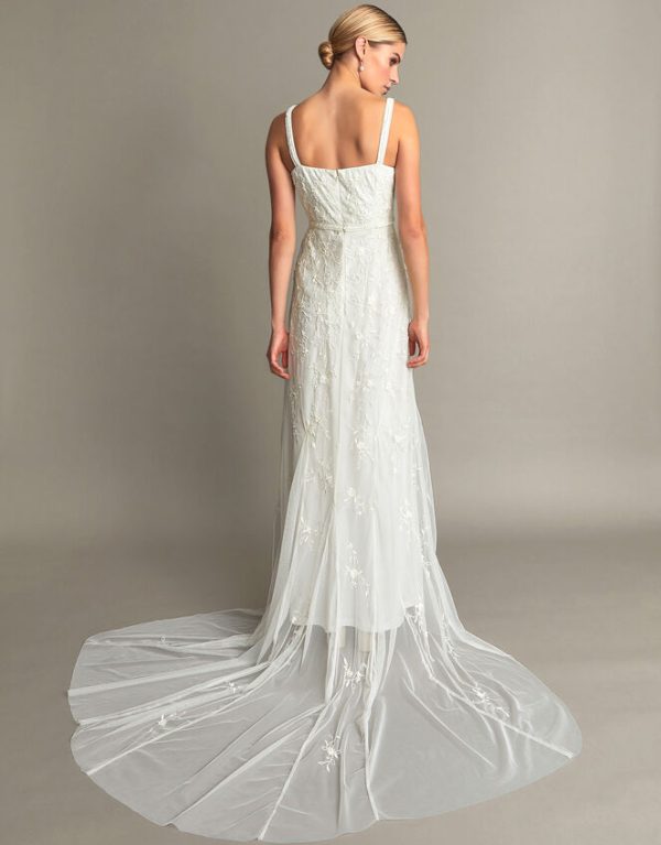 Monsoon Holly Cowl Neck Bridal Dress Ivory - Image 3