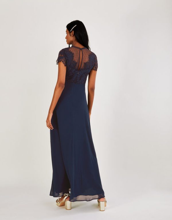 Monsoon Diana Lace Maxi Dress Blue - Image 4