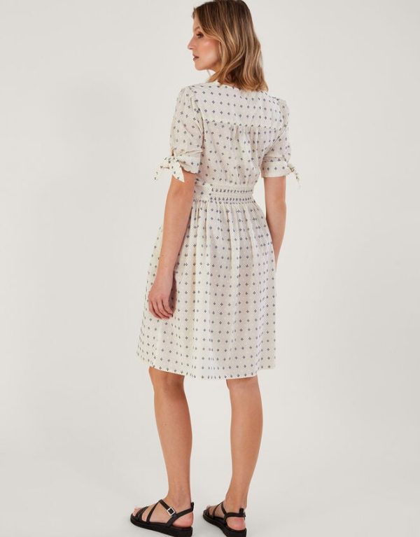 Monsoon Spot Short Dress White - Image 3