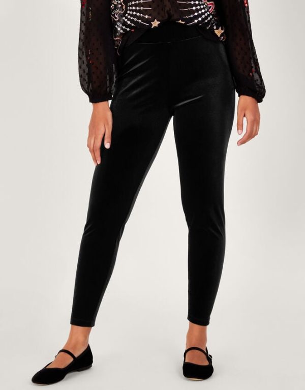 Monsoon Velvet Leggings Black - Image 3