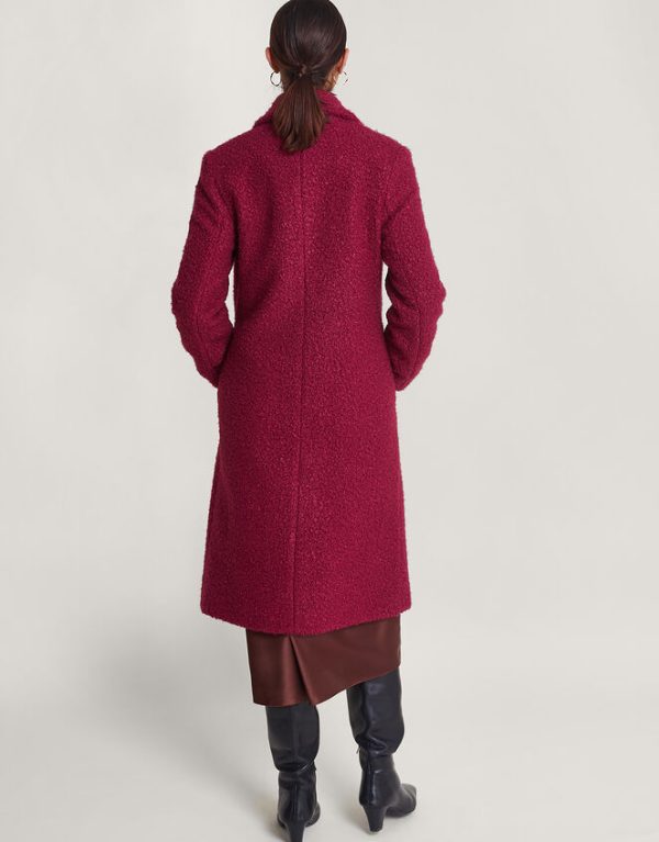 Monsoon Bobbie Boucle Coat Red - Image 3