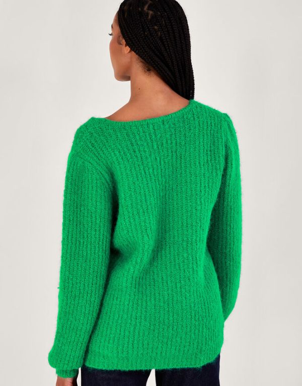 Monsoon V-Neck Jumper Green - Image 3