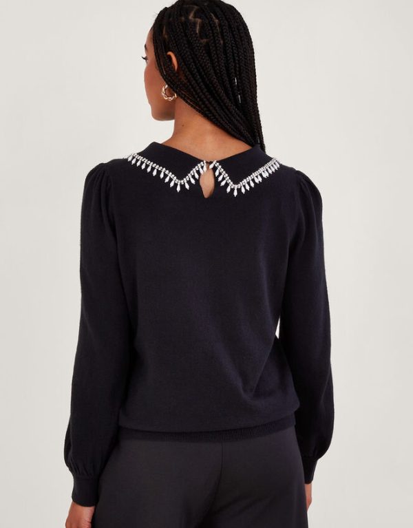 Monsoon Cleo Collared Jumper Black - Image 2