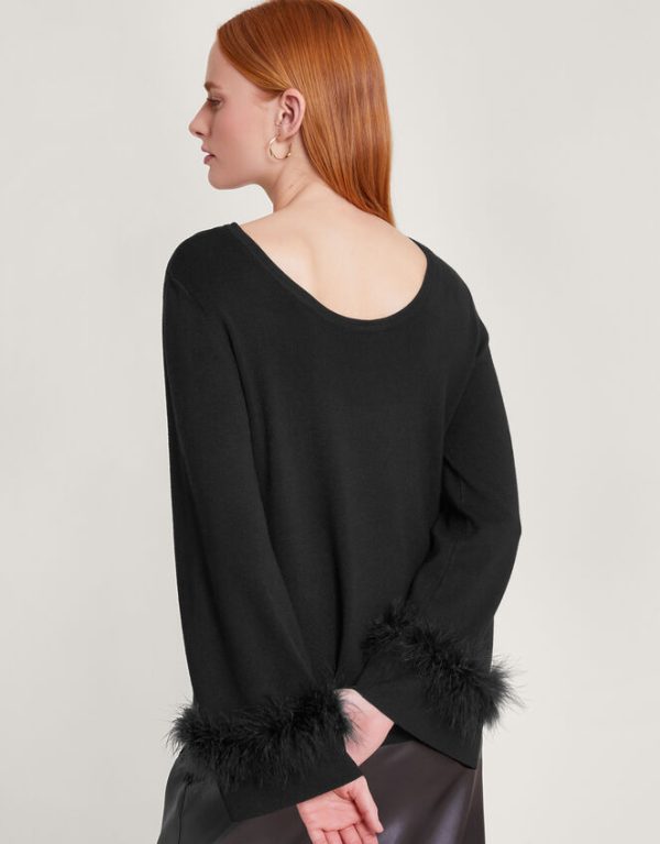 Monsoon Fern Feather Jumper Black - Image 4