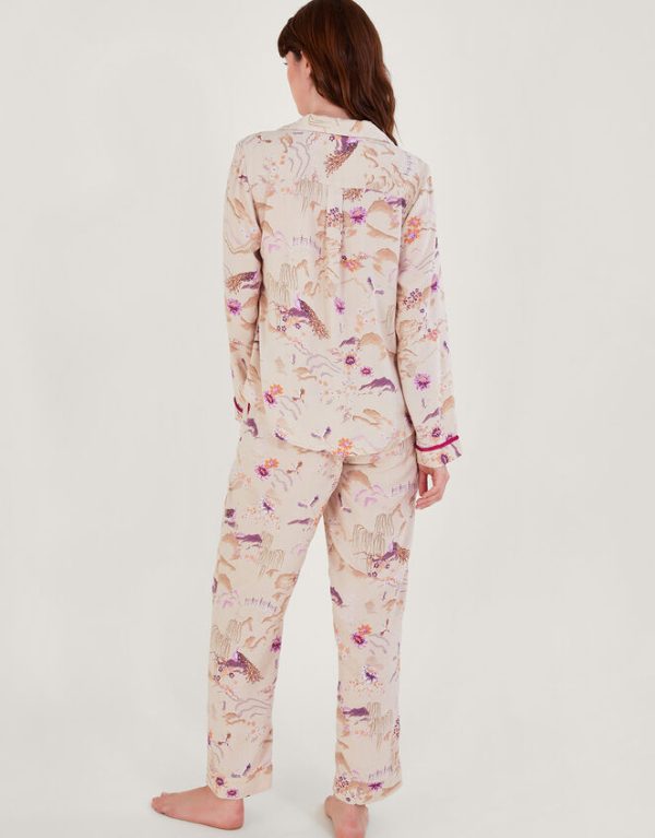 Monsoon Bianca Print Pyjama Set Nude - Image 3