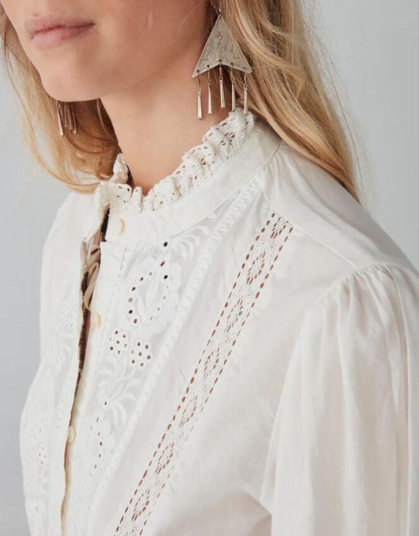 Monsoon Maison Hotel Emanuelle Embroidered Blouse Ivory - Image 5