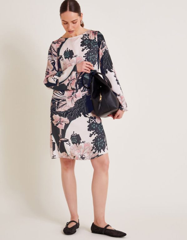 Monsoon Kathryn Tunic Floral Dress Pink - Image 5