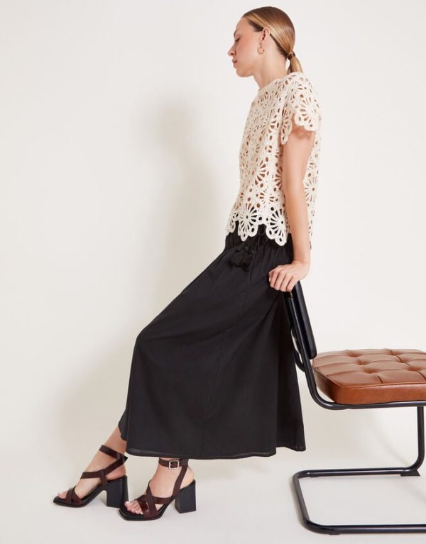 Monsoon Jade Maxi Skirt Black - Image 5