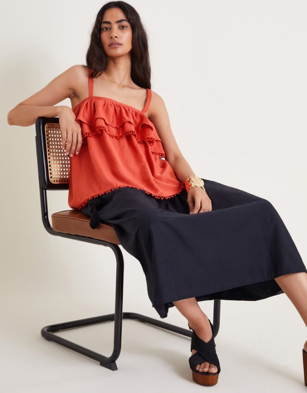 Monsoon Aesha Frill Cami Top Orange - Image 5