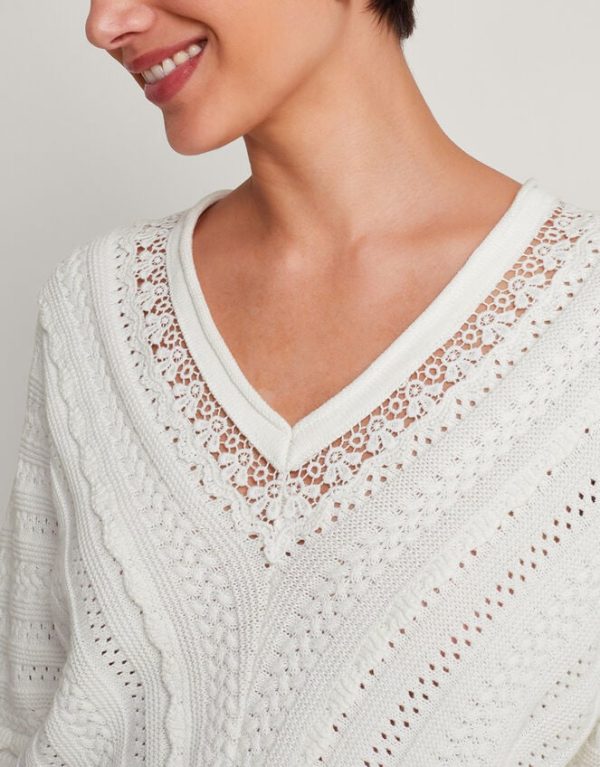 Monsoon Lulu Short Sleeve Jumper Ivory - Image 4