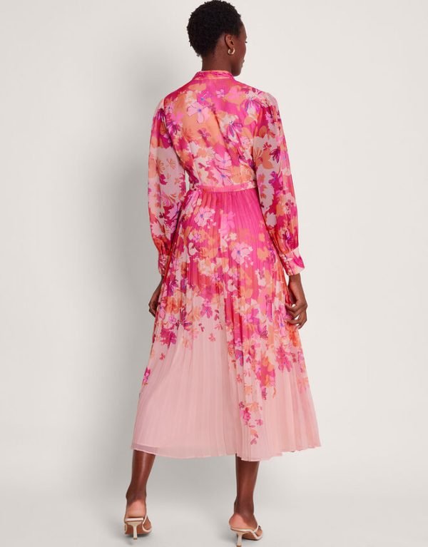 Monsoon Floryn Floral Shirt Dress Pink - Image 4