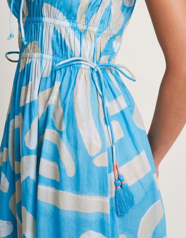 Monsoon Demi Abstract Print Sundress Blue - Image 4