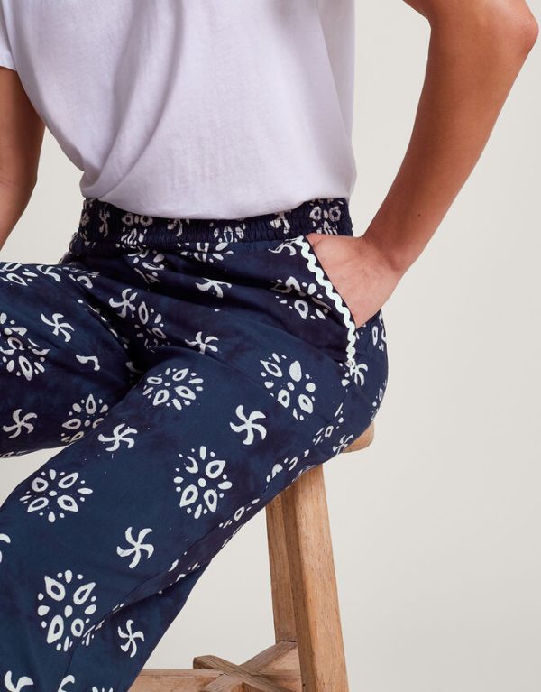 Monsoon Loretta Batik Trousers Blue - Image 4