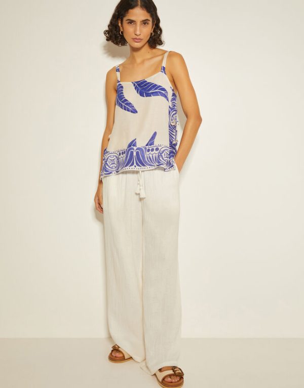 Monsoon Dinah Leaf Print Cami Top White - Image 5