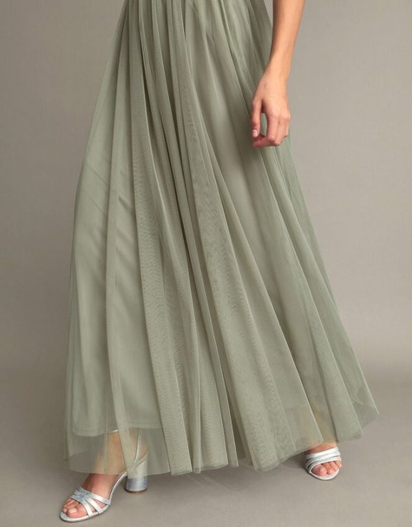 Monsoon Autumn Embellished Maxi Dress Green - Image 4