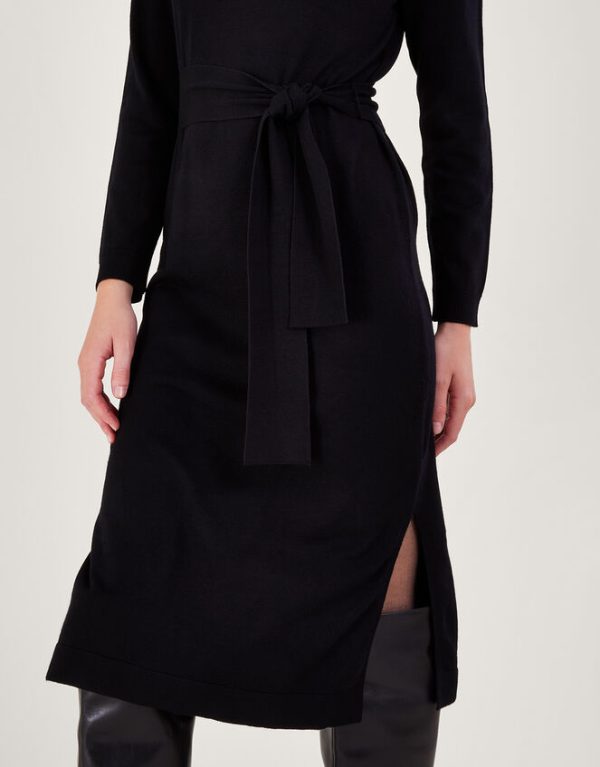 Monsoon Roll Neck Dress with LENZING™ ECOVERO™ Black - Image 4