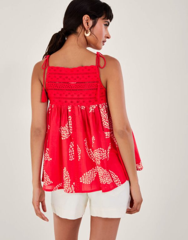 Monsoon Mahi Halter High Neck Cami Top Red - Image 4