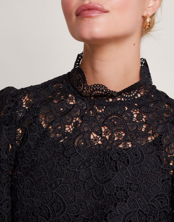 Monsoon Lilly Lace Blouse Black - Image 4