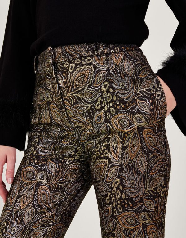 Monsoon Joni Jacquard Trousers Black - Image 4