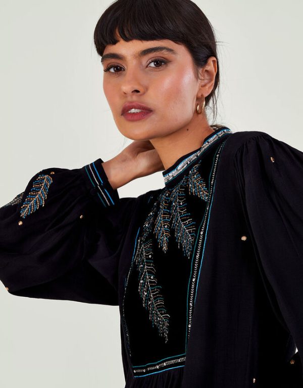 Monsoon Casey Embroidered Blouse Black - Image 4