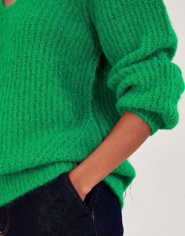 Monsoon V-Neck Jumper Green - Image 4