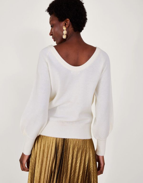 Monsoon Casey Corsage Jumper Ivory - Image 4