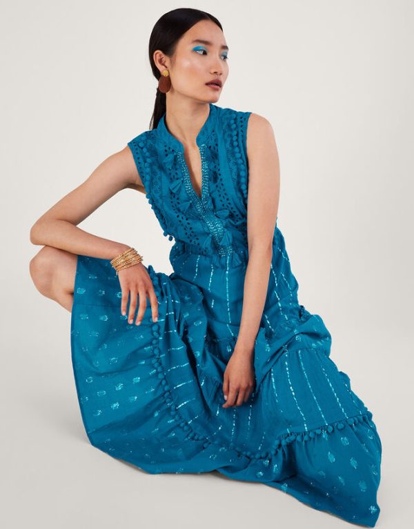 Monsoon Sidne Sleeveless Midi KaftanBlue - Image 4