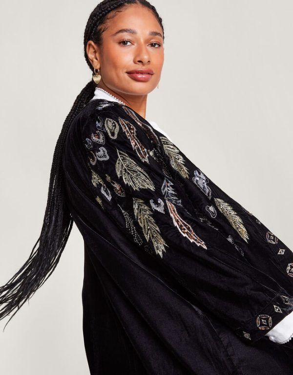 Monsoon Fenix Embroidered Kimono Black - Image 4